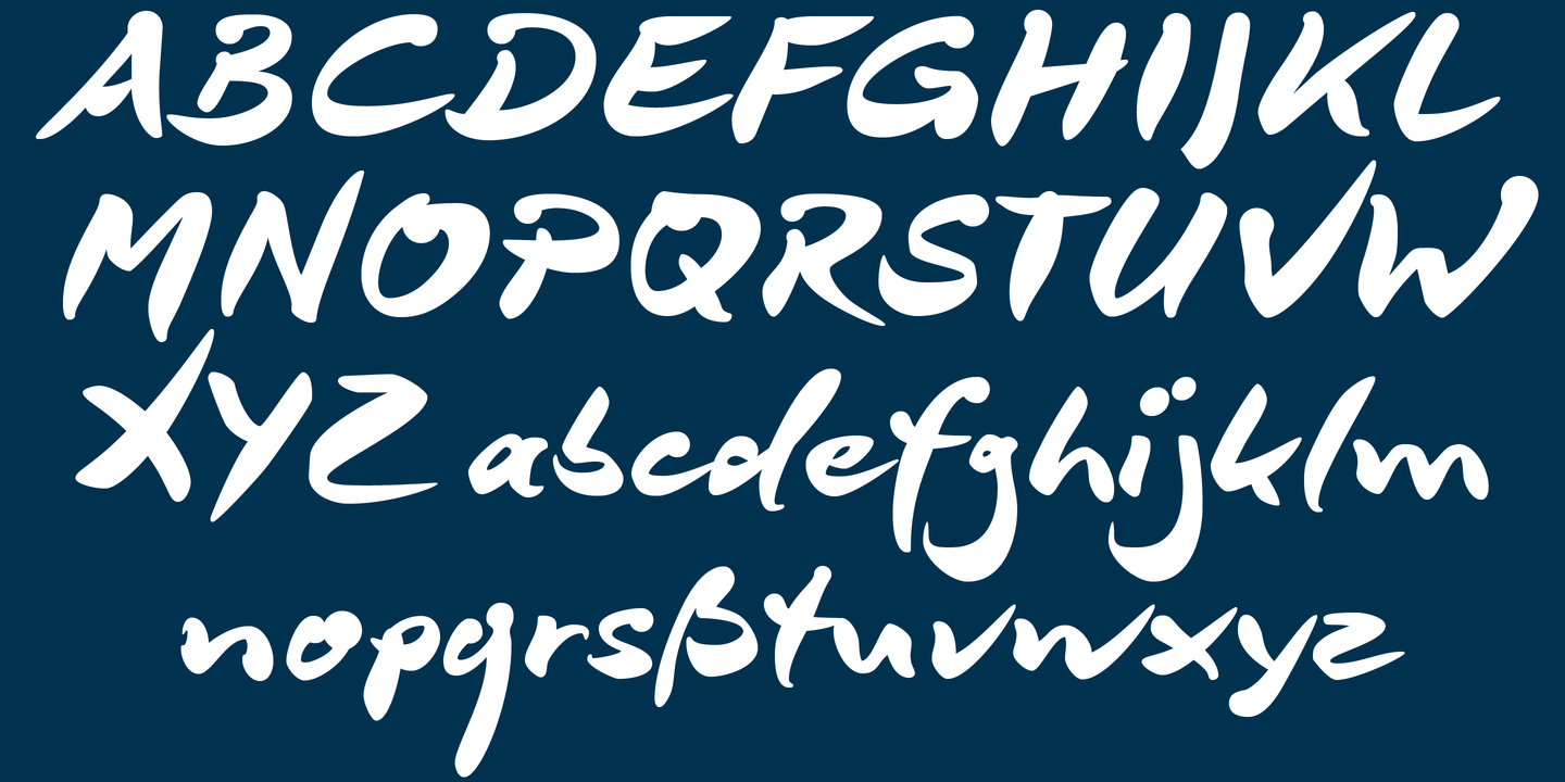 Beispiel einer DeBorstel Brush Pro Regular-Schriftart